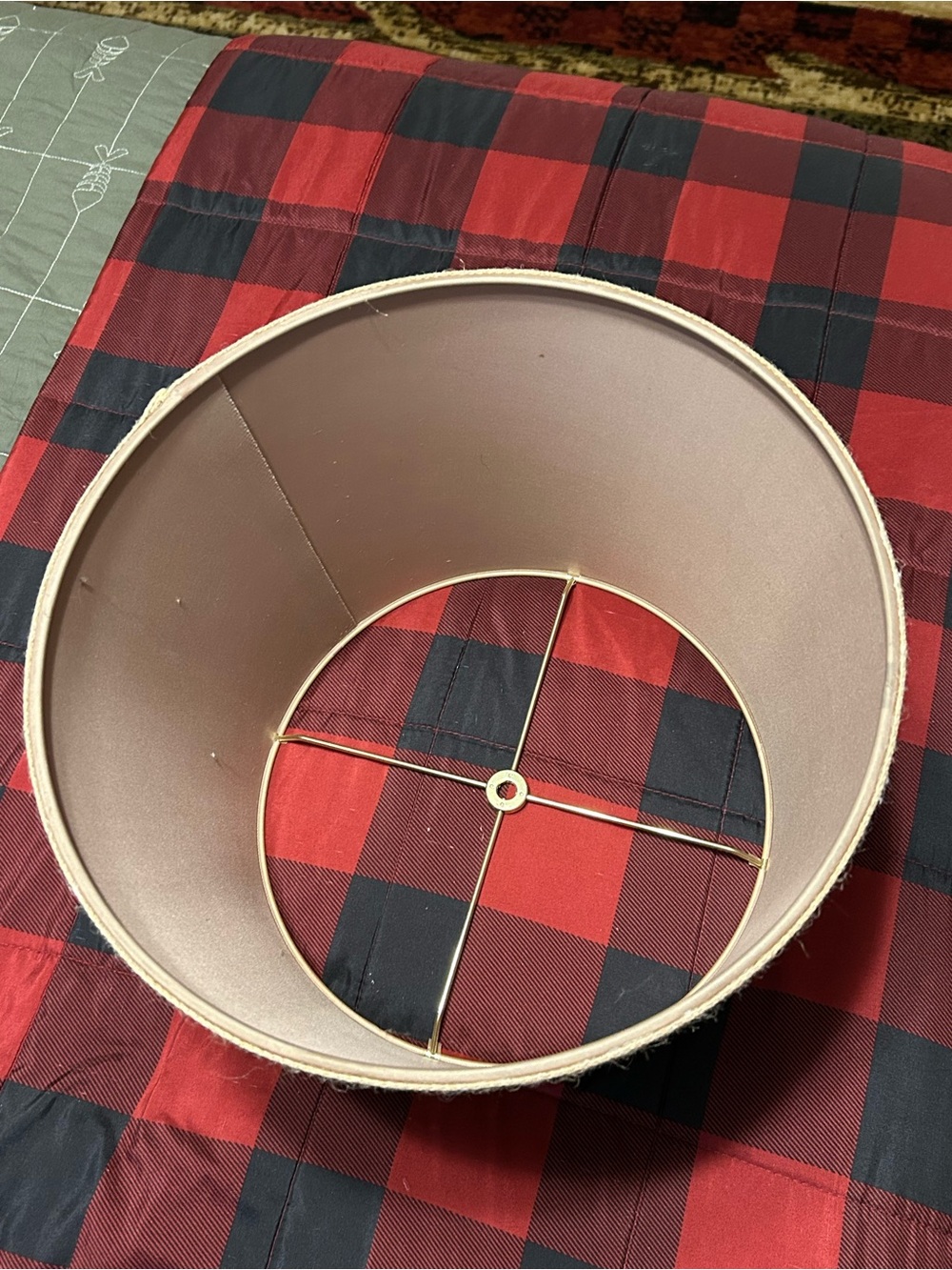 Natural Burlap Lamp Shade - Neutral Tan - Picture 5 of 7